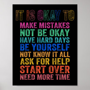 Poster Está Tudo Bem Cometer Alguns Erros Motivação Saúde