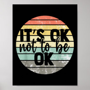 Poster Está Tudo Bem Não Estar Ok Vintage Mental Health A