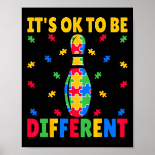 Poster Está tudo bem ser diferente - Boliche sobre Autism