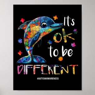 Poster Está tudo bem ser diferente - Golfinho de consciên