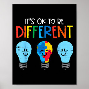 Poster Está Tudo Bem Ser Diferente Luz Conscientização Ho