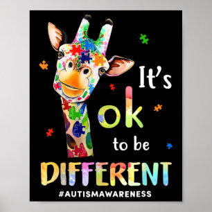 Poster Está Tudo Bem Ser Diferente Quebra-cabeça De Giraf