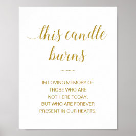 Poster Esta Vela Arde Em Memória Amorosa Casamento Dourad