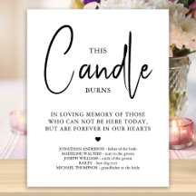 Esta Vela Arde Memorial de Casamento Personalizado