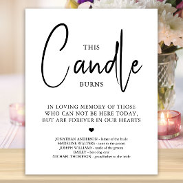 Poster Esta Vela Arde Memorial de Casamento Personalizado