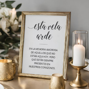 Poster Esta Vela Arde - Sinal de Casamento em Espanhol