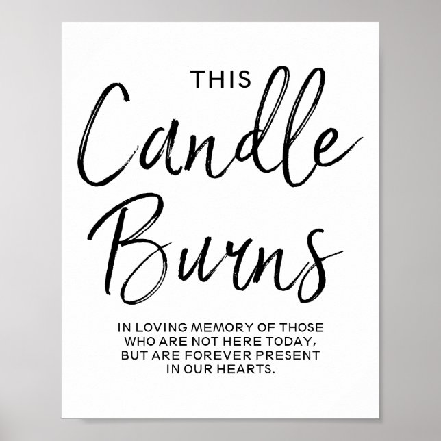 Poster Esta Vela Burns Memorial 8x10 (Frente)