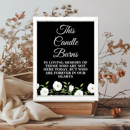 Poster Esta Vela Burns White Floral Memorial