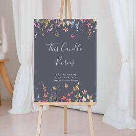 Poster Esta Vela Floral Selvagem Azul Clássica Queima 