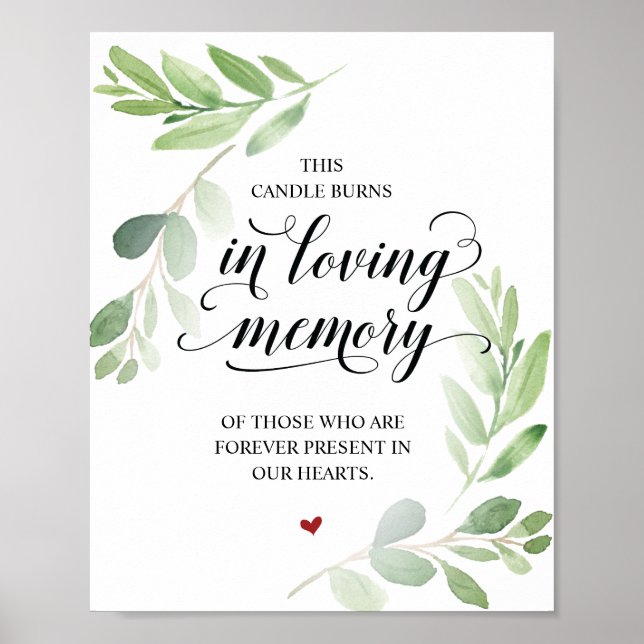 Poster Esta vela queima em memória amorosa Placa comemora (Frente)