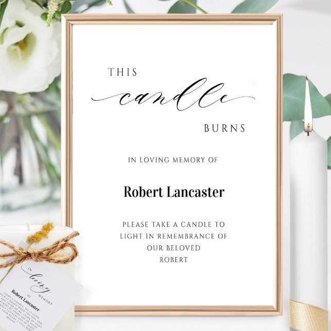 Poster Esta Vela Queima, Memorial, Sinal De Favor Funeral (Criador carregado)