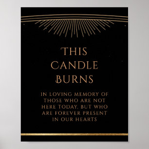 Poster Esta Vela Queima Vela de Casamento Sol Lua Estrela