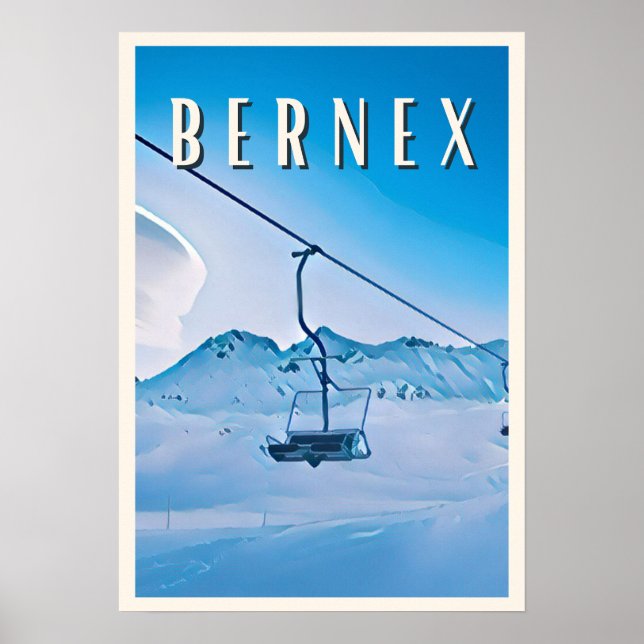 Poster Estação Bernex de ski (Frente)