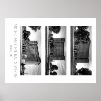 Poster Estação Central de Comboio de Michigan