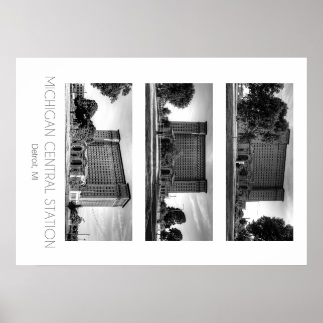 Poster Estação Central de Comboio de Michigan (Frente)