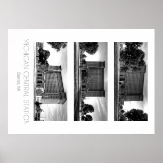 Poster Estação Central de Comboio de Michigan