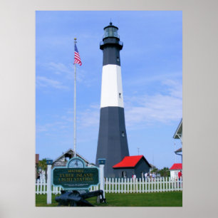 Poster Estação da luz da ilha de Tybee