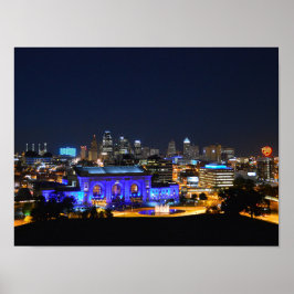 Poster Estação da União em Azul, Kansas City (16x12)