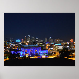 Poster Estação da União em Azul, Kansas City (16x12)