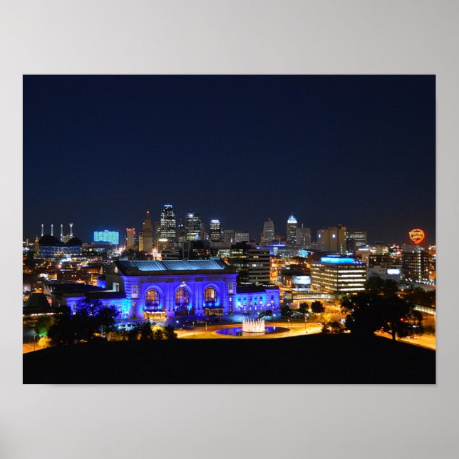 Poster Estação da União em Azul, Kansas City (16x12) (Frente)