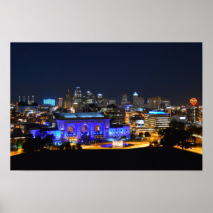 Póster Estação da união no azul, Kansas City (19x10)