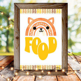 Poster Estação de Alimentação 4x6 Boho Woodland Raposa An
