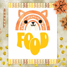 Poster Estação de Alimentação 8x10 Boho Woodland Fox Aniv