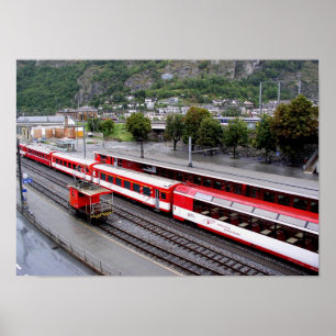 Póster Estação de Brig na Suiça