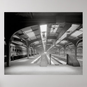 Póster Estação de caminhos-de-ferro de Chicago, 1920.