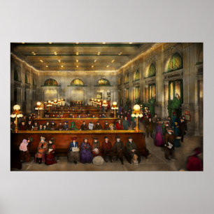 Póster Estação de caminhos-de-ferro - esperando na