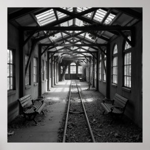Poster Estação de Comboio Abandonada - Arte Carvões