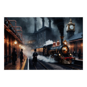 Póster Estação de Comboio Steampunk