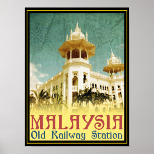 Poster Estação de comboio velha de Malaysia