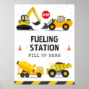 Poster Estação de Combustível para Aniversários de crianç