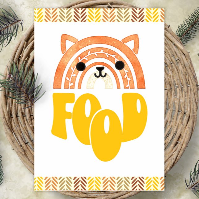 Poster Estação de Comida 5 x 7 Boho Woodland Fox Birth (Criador carregado)