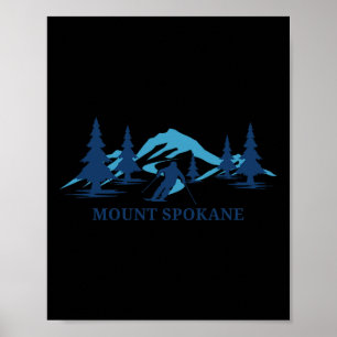 Poster Estação de esqui Mount Spokane Washington Esqui Es