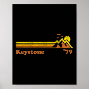 Poster Estação de Esqui Retro Keystone Colorado Snowboard