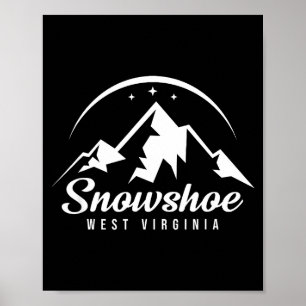 Poster Estação de esqui Snowshoe West Virginia esquiando