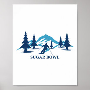 Poster Estação de esqui Sugar Bowl Califórnia Esqui Esqui