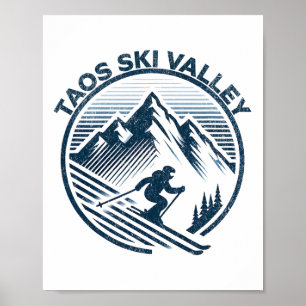Poster Estação de Esqui Taos Ski Valley Esqui de Inverno 