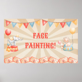 Poster Estação de Festa de aniversário do Circus Watercol