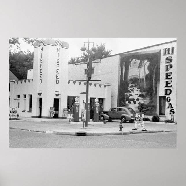 Póster Estação de Gás Antiga (Frente)