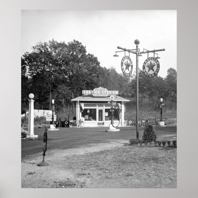 Póster Estação de Gás Antiga de 1925 (Frente)