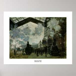 Póster Estação de Lazare do santo por Claude Monet