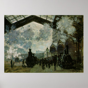 Poster Estação de Lazare do santo por Claude Monet