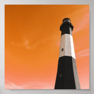 Poster estação de luz da ilha Tybee