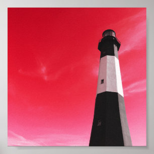 Poster estação de luz da ilha Tybee