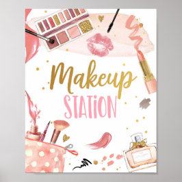 Poster Estação De Makeup Spa Party Glamor Birthday Pos