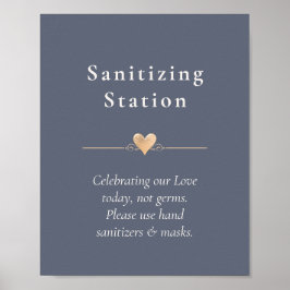 Poster Estação de Sanitização de Coração para Casamento M