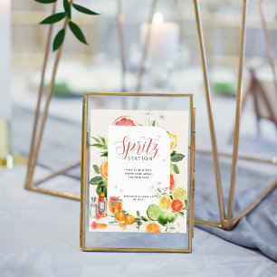Poster Estação de Spritz   Bebida de Assinatura Casamento